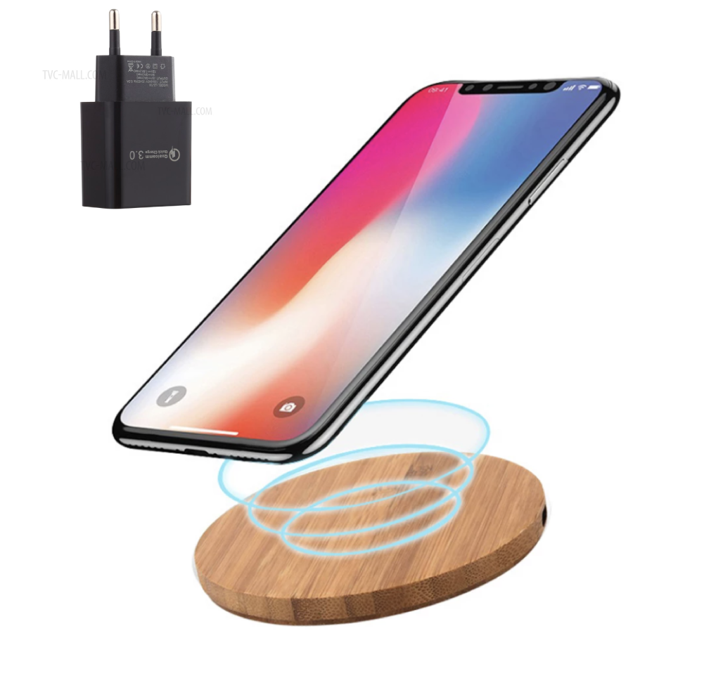 OrangePad™ cargador rápido Wireless Wooden Series - ENGLA Chile ® Light brown / Incluye
