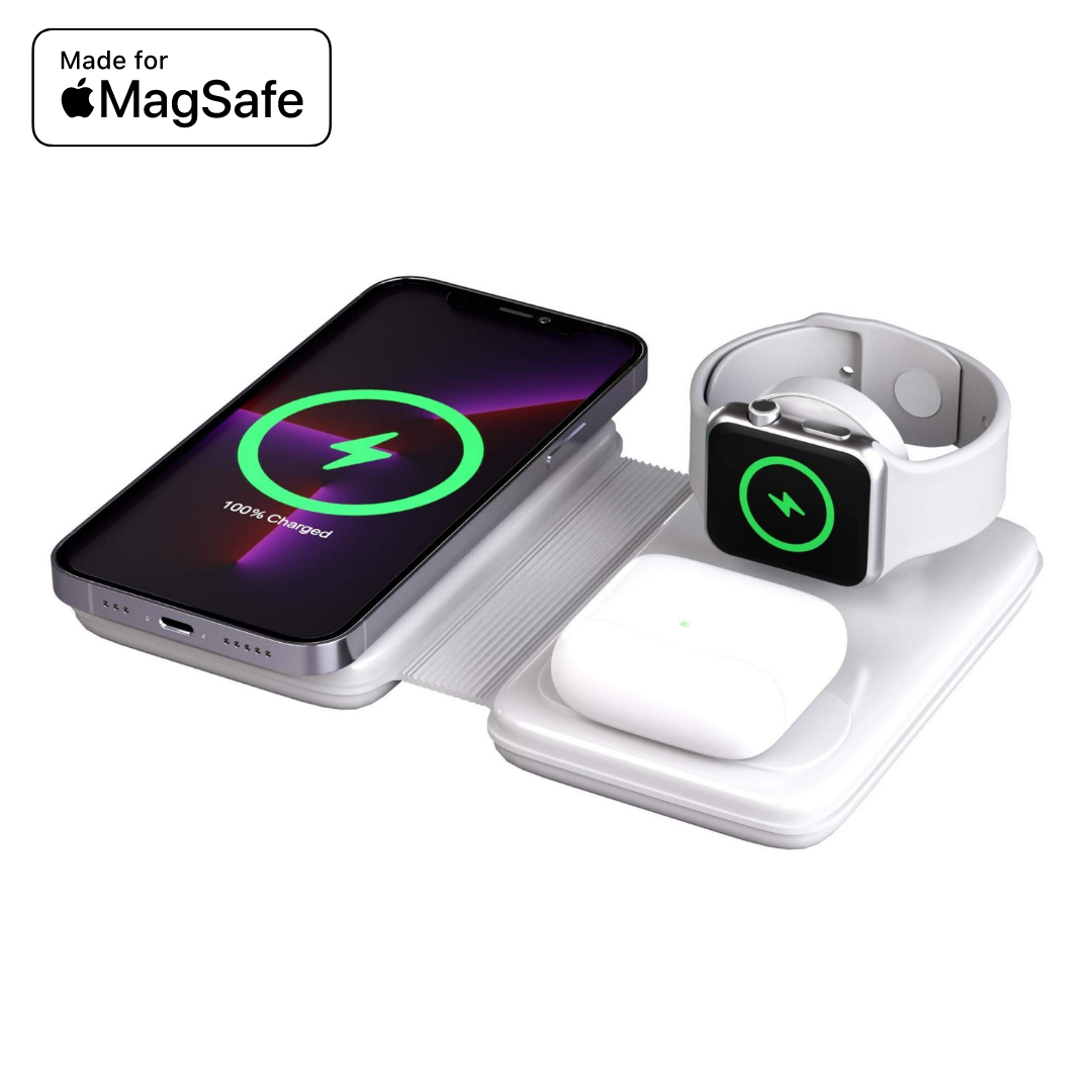 Omega™ - Cargador inalámbrico plegable 3 en 1 - ENGLA Chile ® White / No incluye