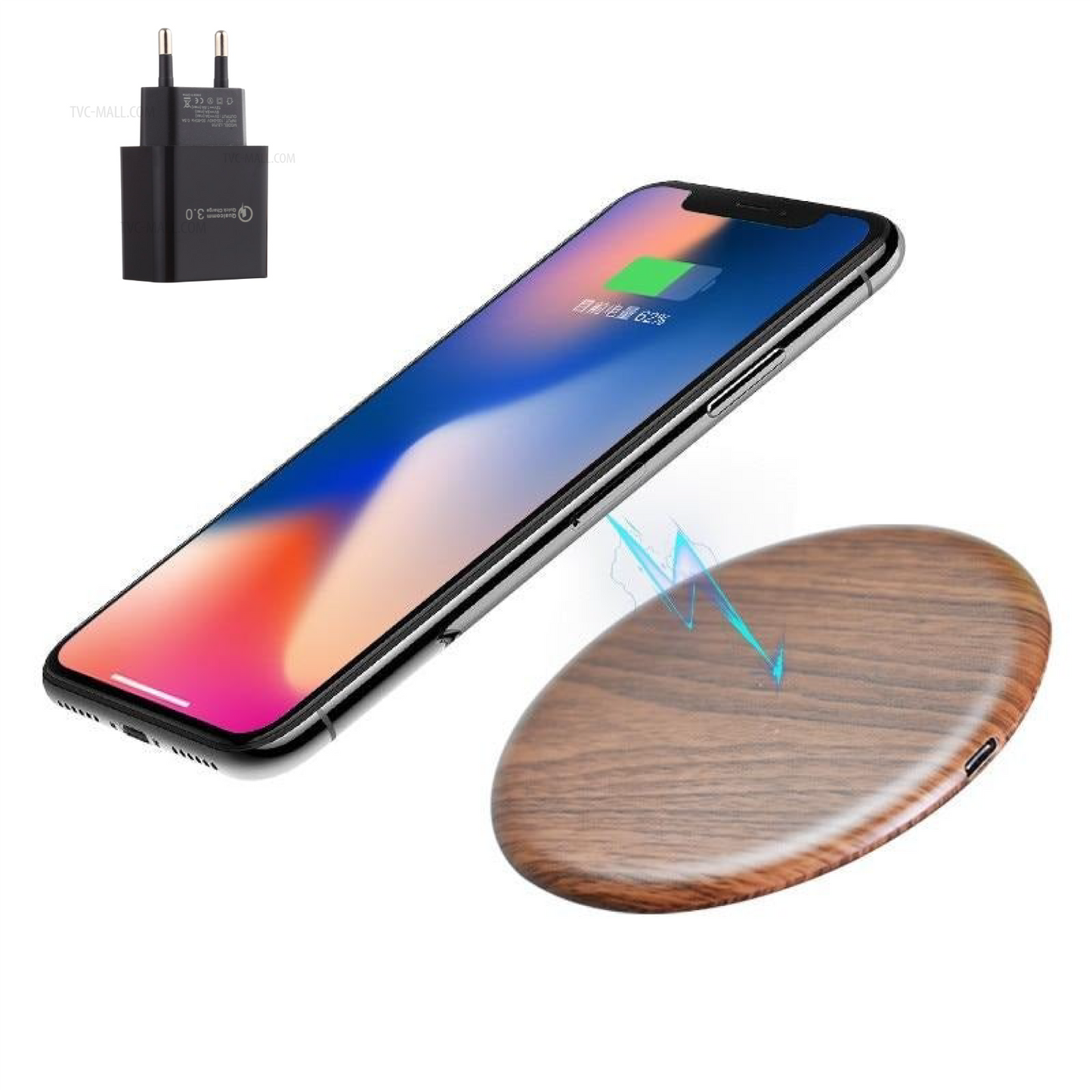 OrangePad™ cargador rápido Wireless Wooden Series - ENGLA Chile ® Dark brown / Incluye