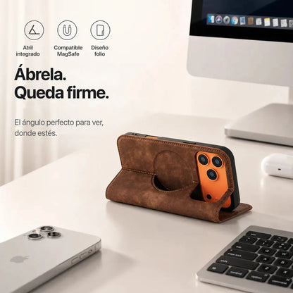 Ábrela, queda firme — atril integrado