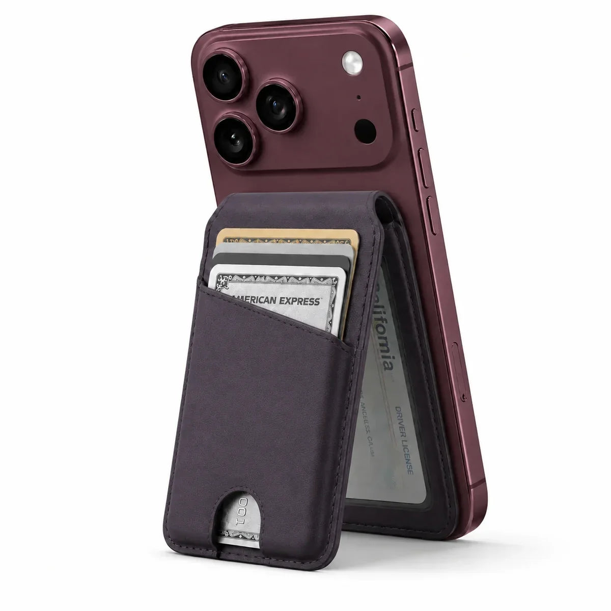 MagWallet Lavanda — billetera MagSafe de cuero