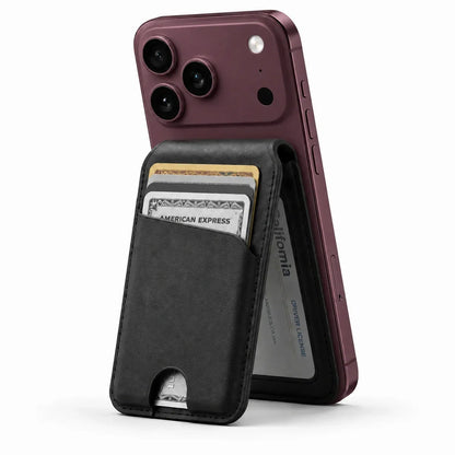 MagWallet Negro Medianoche — billetera MagSafe de cuero