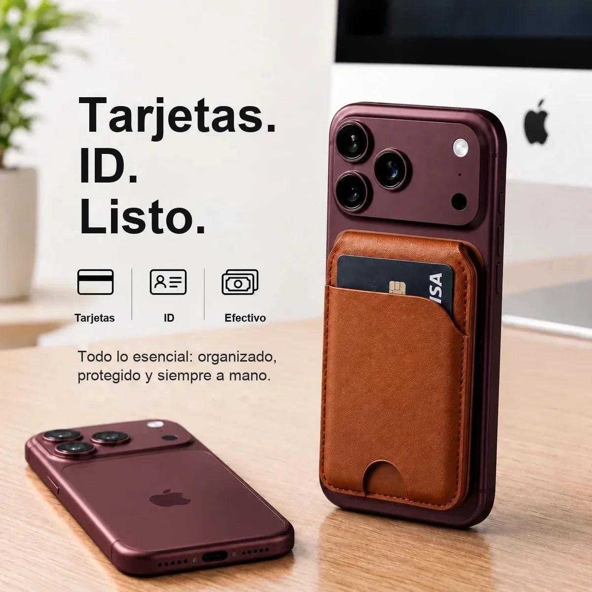 MagWallet Café Castaño — tarjetas, ID y efectivo
