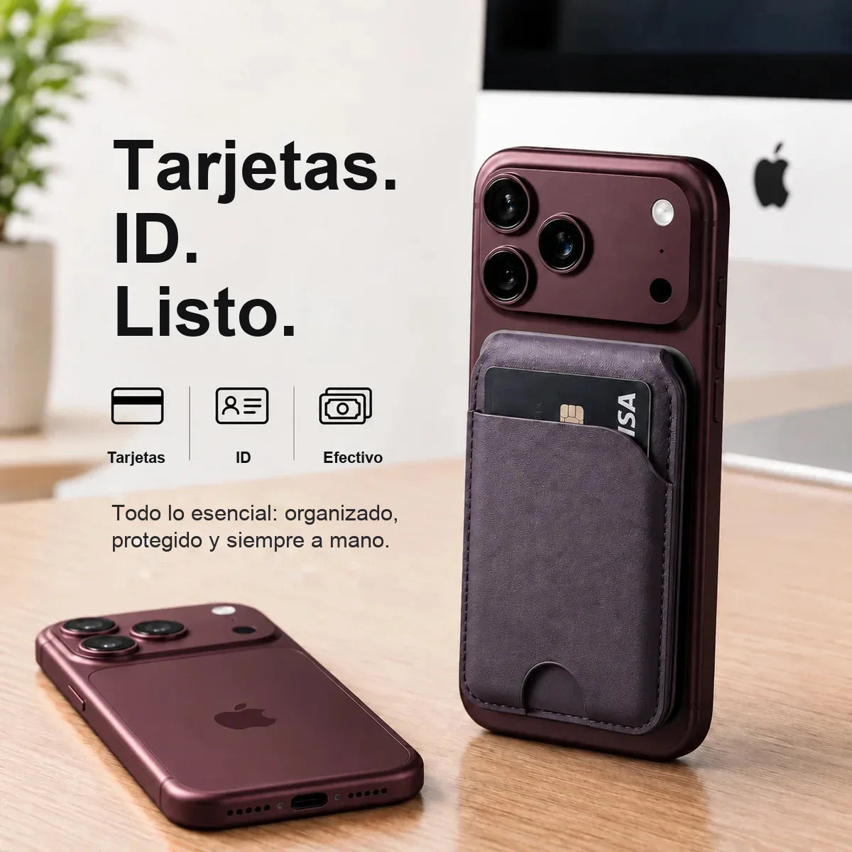MagWallet Lavanda — tarjetas, ID y efectivo