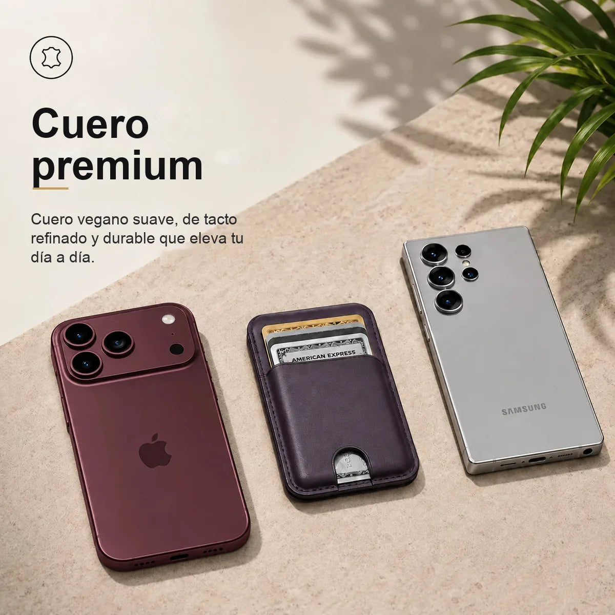 MagWallet Lavanda — cuero premium