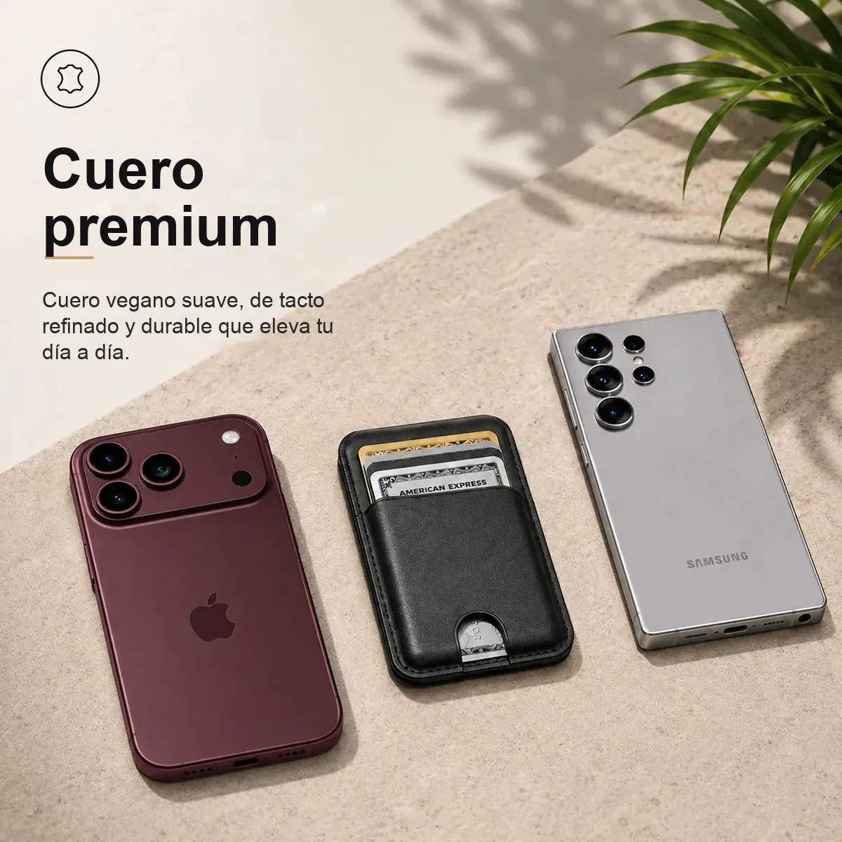 MagWallet Negro Medianoche — cuero premium