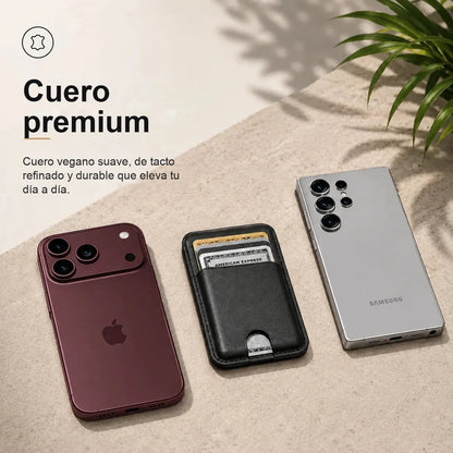 MagWallet Negro Medianoche — cuero premium