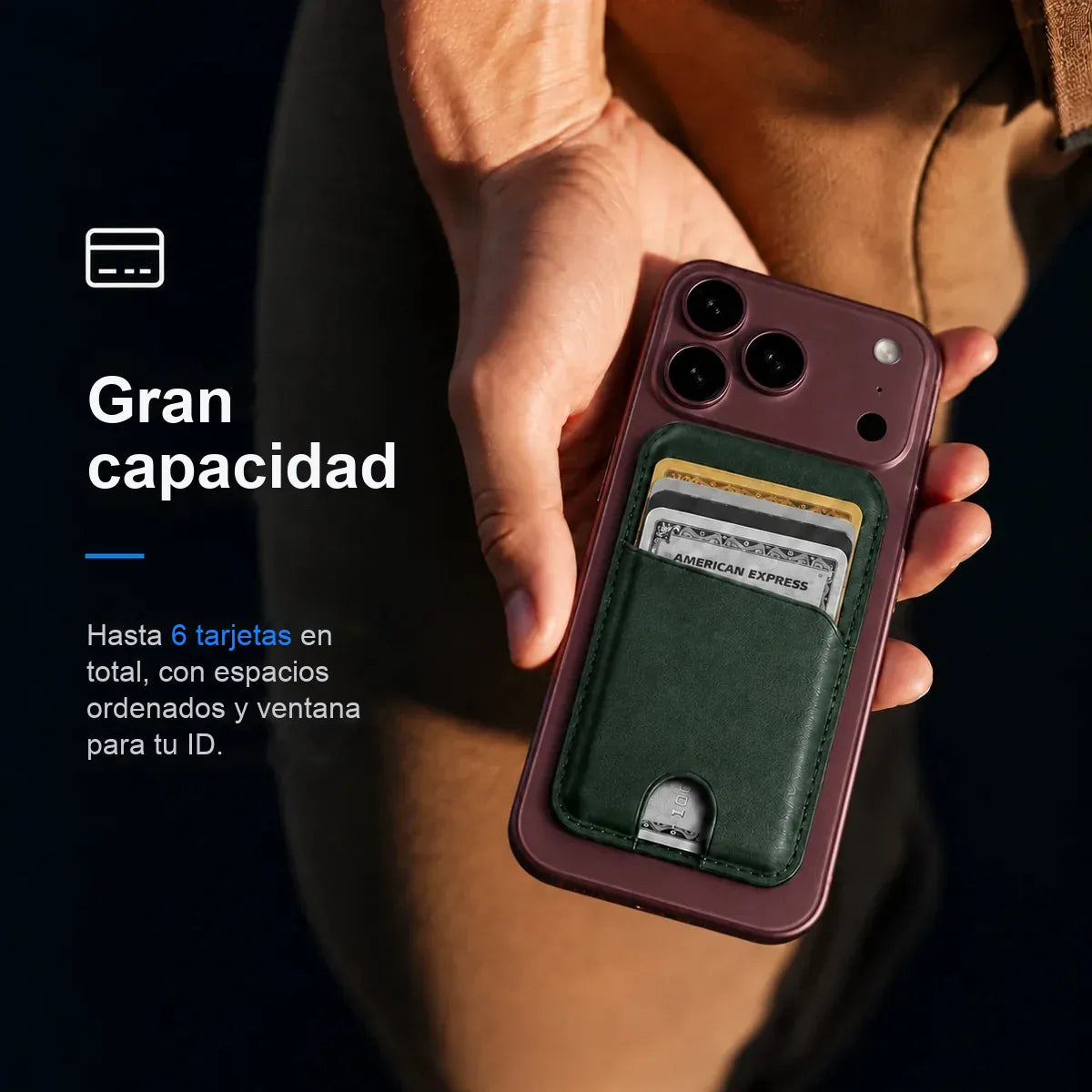 MagWallet Verde Esmeralda — capacidad de tarjetas