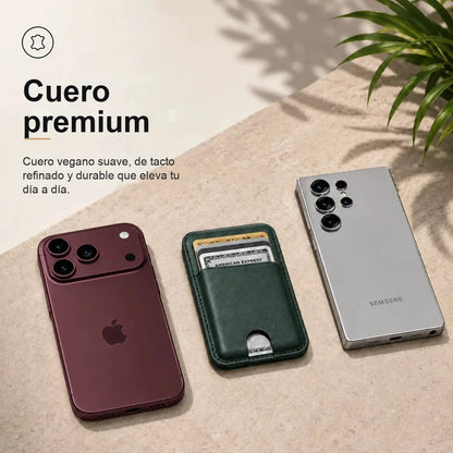 MagWallet Verde Esmeralda — cuero premium