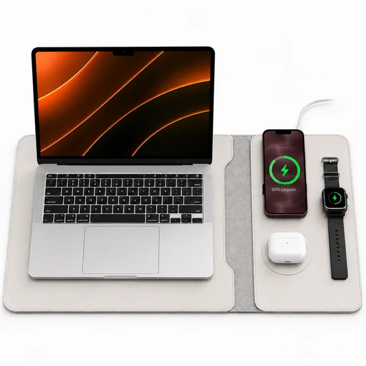MagDesk Sleeve Blanco Nube con tres zonas de carga