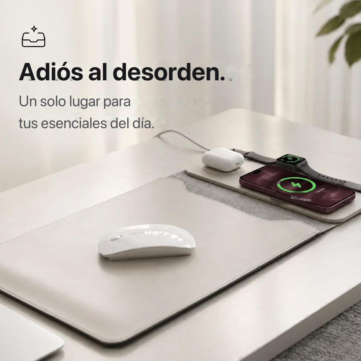 Adiós al desorden — MagDesk Sleeve Blanco Nube