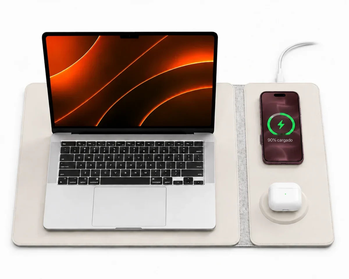 MagDesk Sleeve Blanco Nube con dos zonas de carga