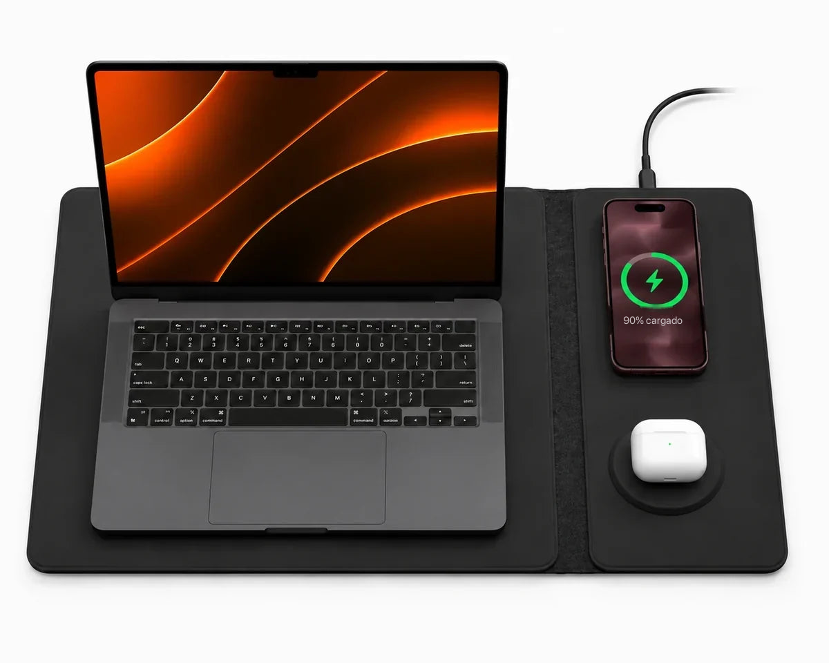MagDesk Sleeve Negro Medianoche con dos zonas de carga