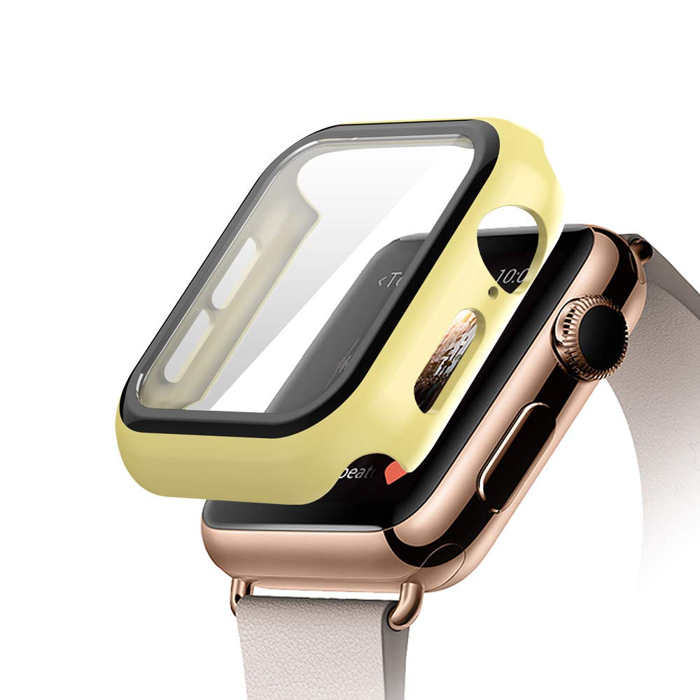 Protector de pantalla completo Apple Watch con vidrio templado - ENGLA Chile ® yellow / 38mm series 3 2 1