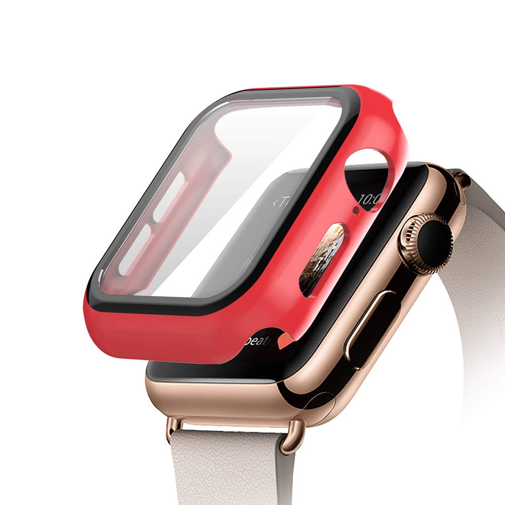 Protector de pantalla completo Apple Watch con vidrio templado - ENGLA Chile ® red / 38mm series 3 2 1