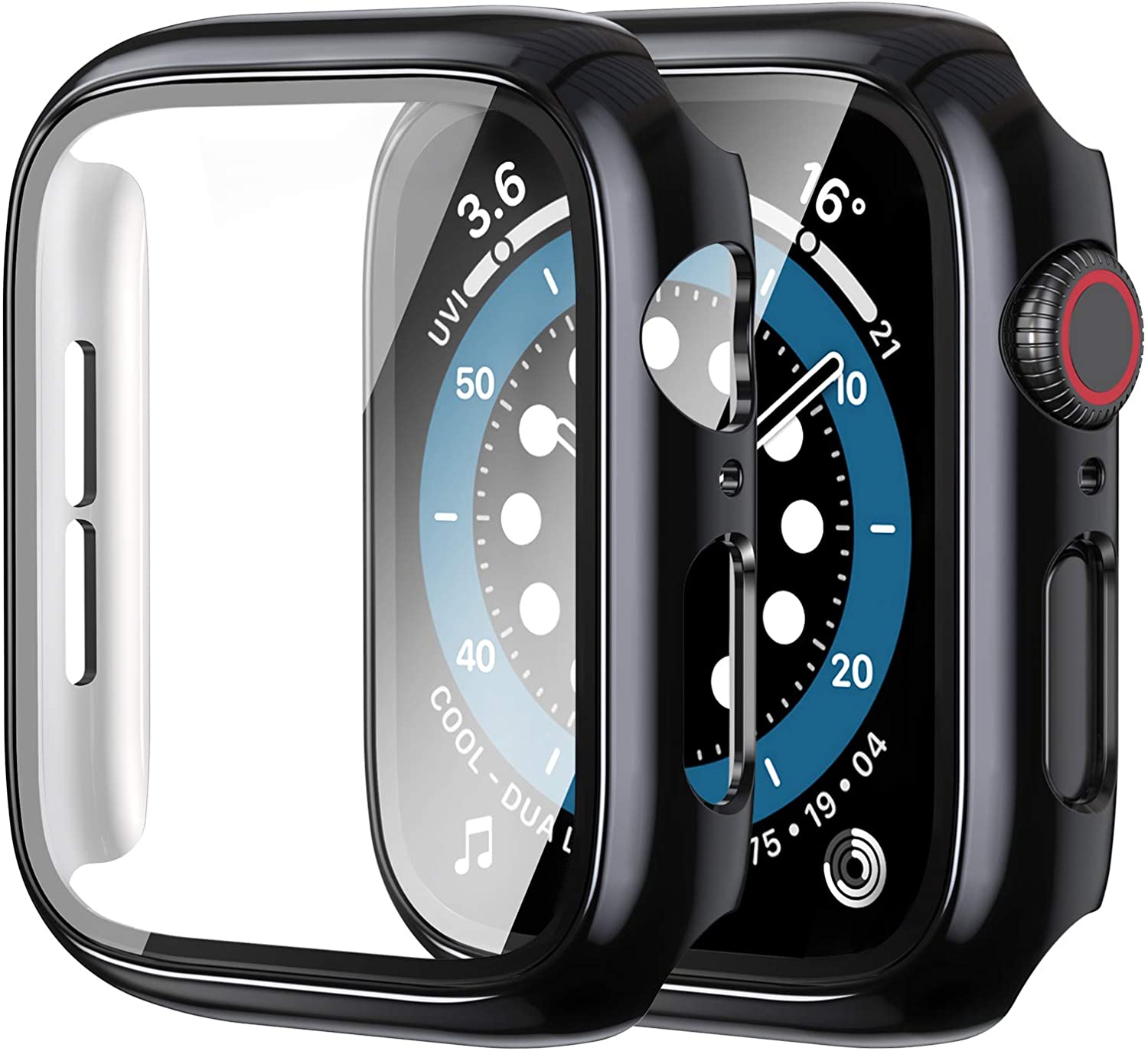Crystal ™ - Protector de pantalla Apple Watch con vidrio templado - ENGLA Chile ® Black / 45mm series 7