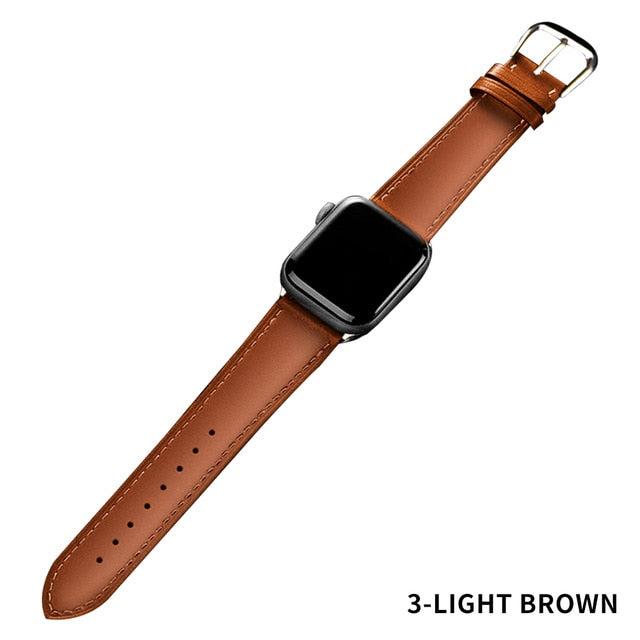 Correa de cuero para Apple Watch - ENGLA Chile ® Light Brown / 42mm or 44mm