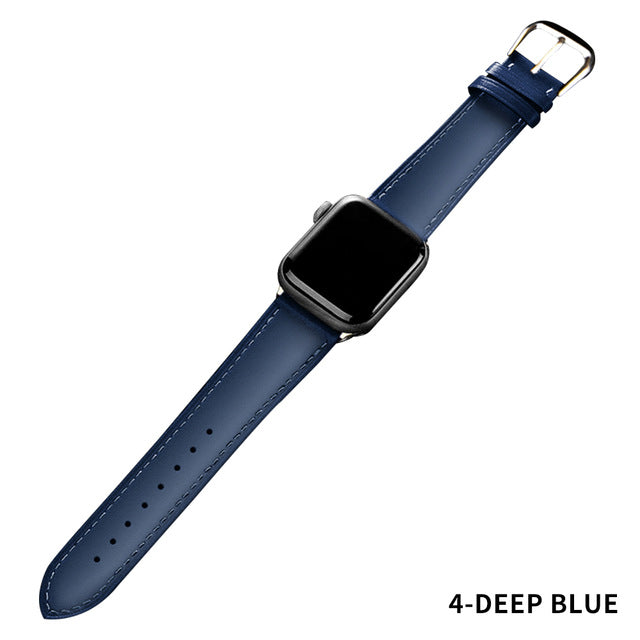 Correa de cuero para Apple Watch - ENGLA Chile ® DEEP BLUE / 42mm or 44mm