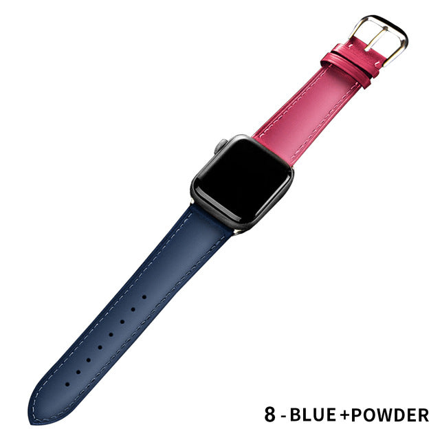 Correa de cuero para Apple Watch - ENGLA Chile ® BLUE POWDER / 38mm or 40mm
