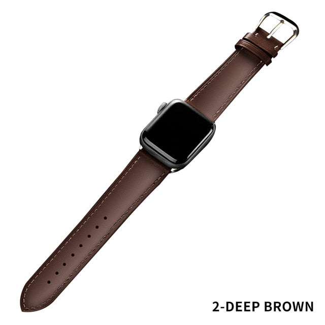 Correa de cuero para Apple Watch - ENGLA Chile ® Dark brown / 42mm or 44mm