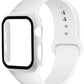 Correa de silicona + protector con vidrio templado para Apple Watch - ENGLA Chile ® White / 42mm M--L