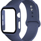 Correa de silicona + protector con vidrio templado para Apple Watch - ENGLA Chile ® Mindnight blue / 38mm S--M