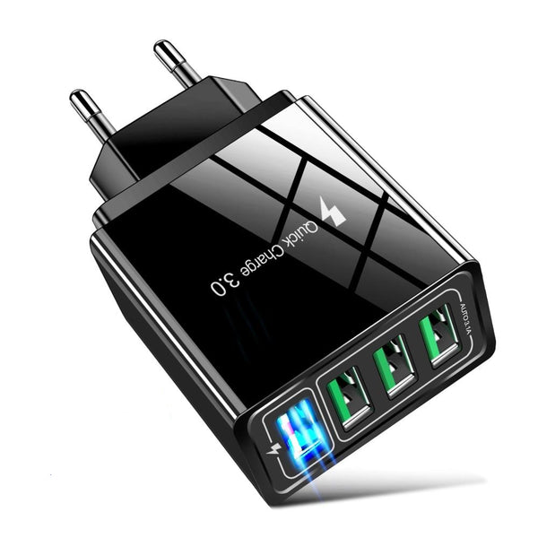 Adaptador de carga rápida de 4 puertos QC3.0