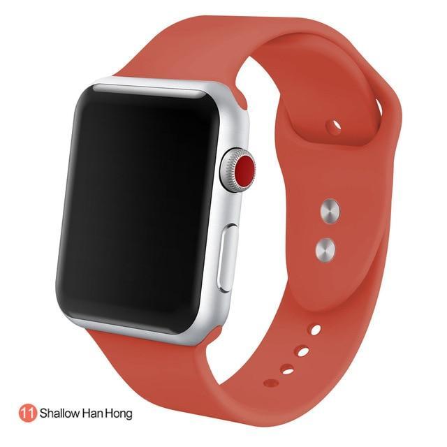 Correa de silicona suave para todos los modelos de Apple Watch 21 colores - ENGLA Chile ® Shallow HanHong / 38MM SM