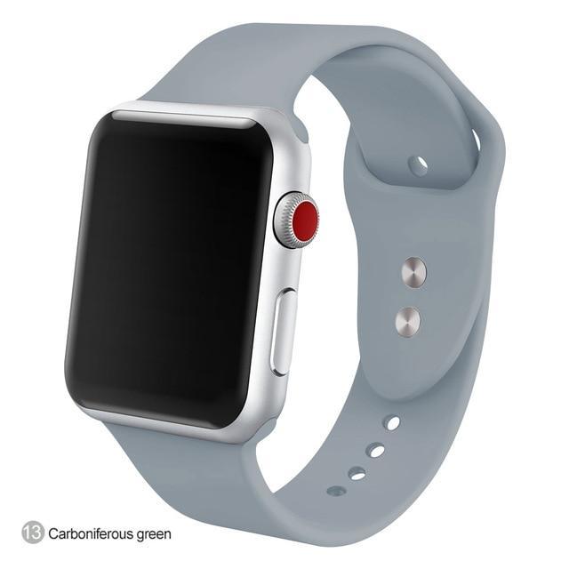 Correa de silicona suave para todos los modelos de Apple Watch 21 colores - ENGLA Chile ® Carboniferous green / 38MM SM