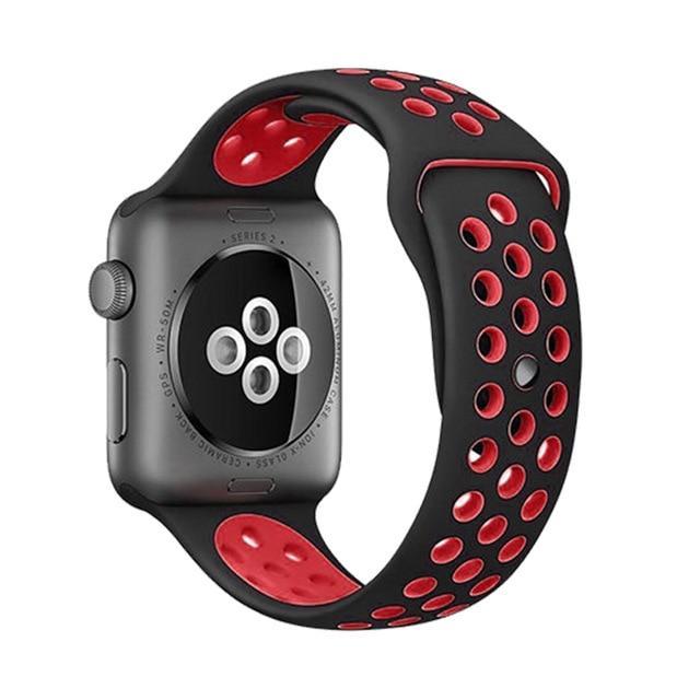 Correa deportiva Sport para Apple Watch 21 colores - ENGLA Chile ® Black with red / 38MM or 40MM SM