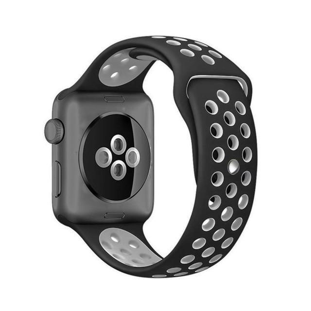 Correa deportiva Sport para Apple Watch 21 colores - ENGLA Chile ® Black with grey / 38MM or 40MM SM