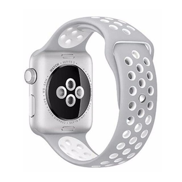 Correa deportiva Sport para Apple Watch 21 colores - ENGLA Chile ® Silver and white / 38MM or 40MM SM