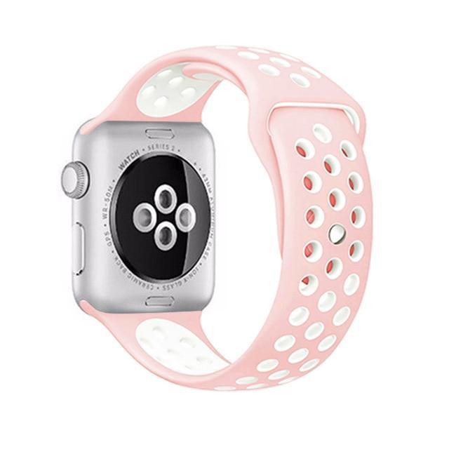 Correa deportiva Sport para Apple Watch 21 colores - ENGLA Chile ® Powder with white / 38MM or 40MM SM