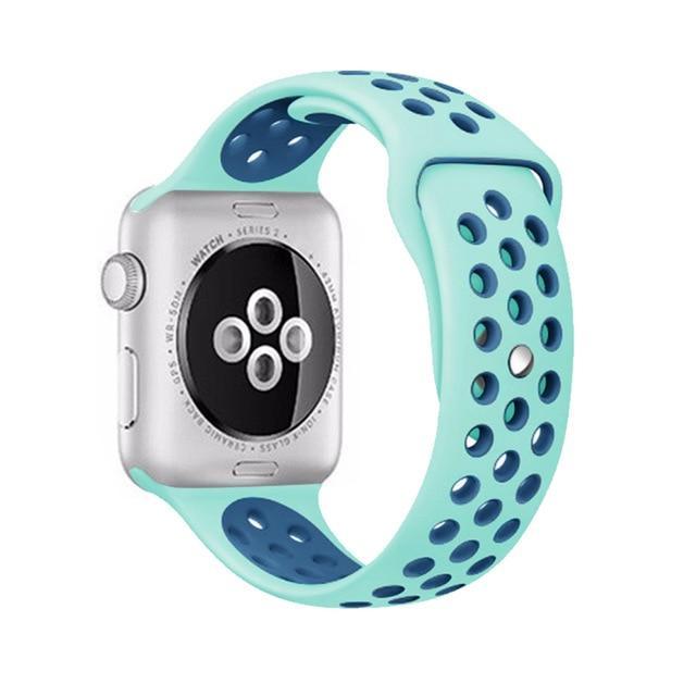 Correa deportiva Sport para Apple Watch 21 colores - ENGLA Chile ® Mint green with blue / 38MM or 40MM SM
