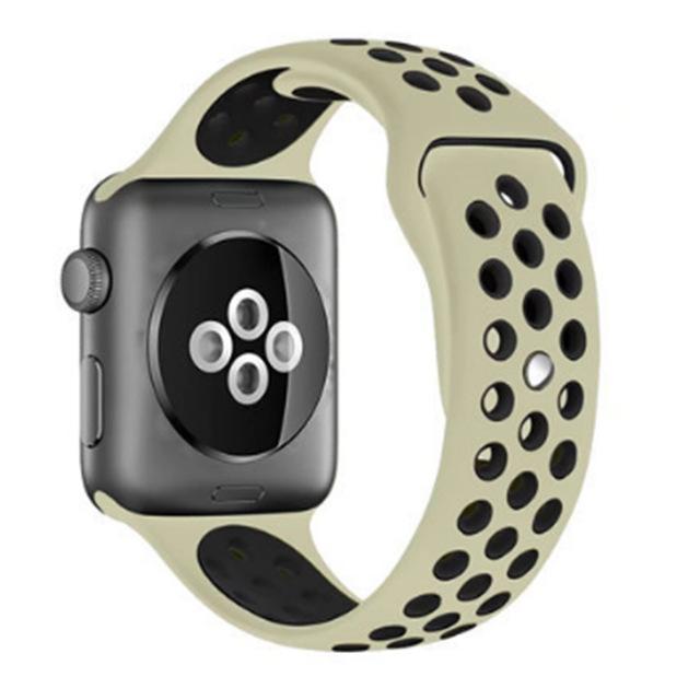 Correa deportiva Sport para Apple Watch 21 colores - ENGLA Chile ® Rice white black / 38MM or 40MM SM