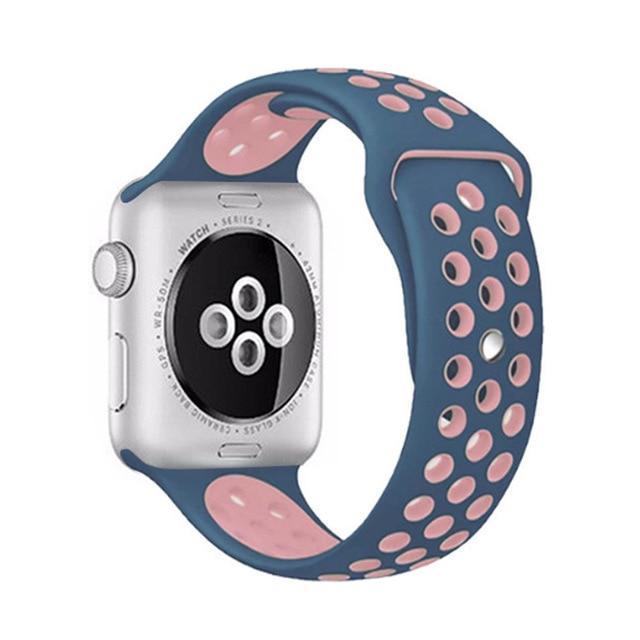 Correa deportiva Sport para Apple Watch 21 colores - ENGLA Chile ® Navy and pink / 38MM or 40MM SM