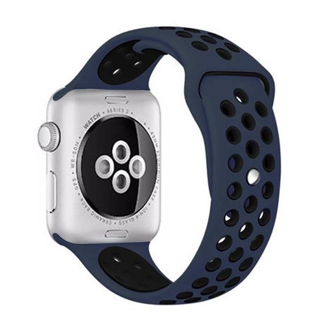 Correa deportiva Sport para Apple Watch 21 colores - ENGLA Chile ® Dark blue with black / 38MM or 40MM SM