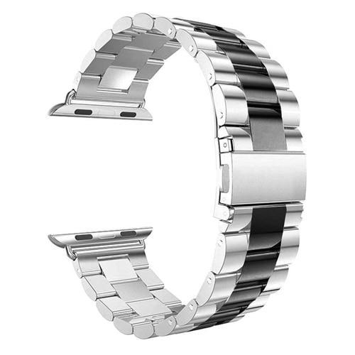 Exclusiva correa de acero inoxidable de lujo para Apple Watch - ENGLA Chile ® silver black / 38mm o 40mm