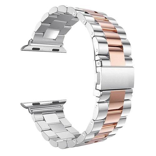 Exclusiva correa de acero inoxidable de lujo para Apple Watch - ENGLA Chile ® silver rose gold / 38mm o 40mm